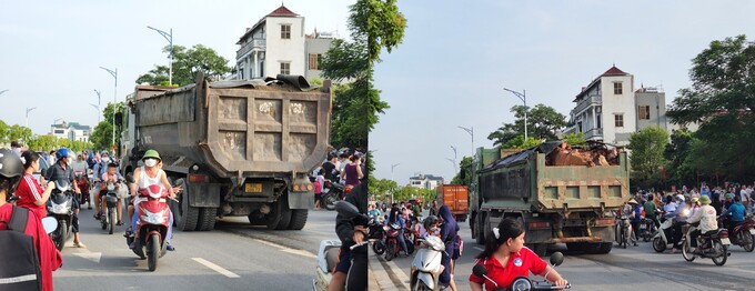 Khi lưu thông trên đường Ỷ Lan, đặc biệt là khu vực cổng trường tiểu học Đặng Xá, từng đoàn xe nối đuôi nhau chạy với tốc độ cao, bóp còi inh ỏi, lấn làn gây nguy hiểm