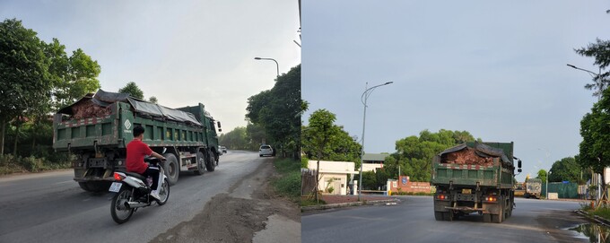 Không chỉ chở cao “có ngọn”, nhiều xe còn vô tư vượt đèn đỏ tại nút giao với Quốc lộ 5