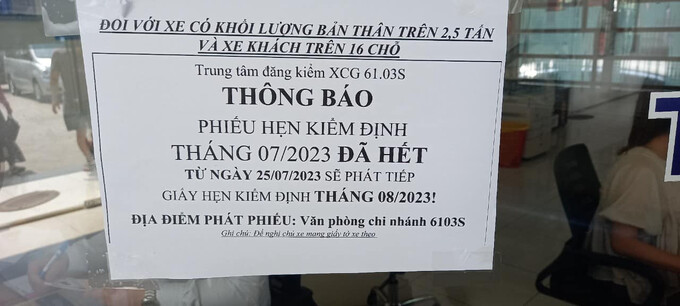 Tại thời điểm giữa tháng 4 mà hồ sơ kiểm định tháng 7 đã được phát hết tại trung XCG 61.03S