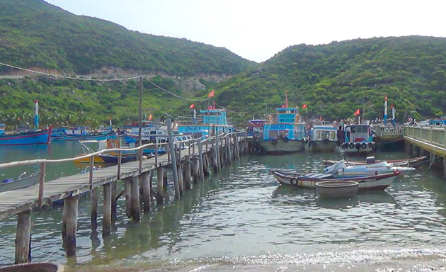 Cầu gỗ tự phát của người dân dùng để đậu đỗ phương tiện nuôi trồng thủy sản