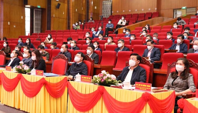 Các đại biểu dự hội nghị tại điểm cầu trung tâm