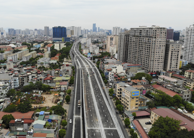 Cận cảnh Vành đai 2 trên cao sắp hoàn thành