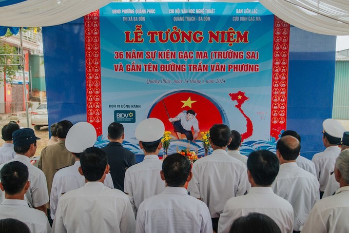 Lễ tưởng niệm 36 năm sự kiện Gạc Ma và gắn tên đường liệt sỹ Trần Văn Phương.