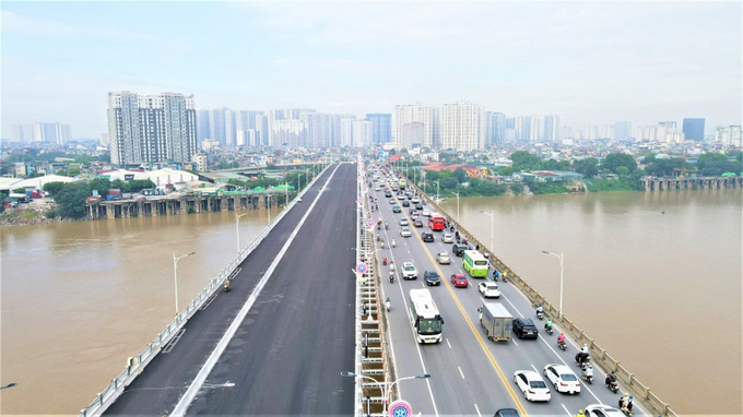 Cầu Vĩnh Tuy 2 có tổng chiều dài cầu và đường dẫn khoảng 3.473m