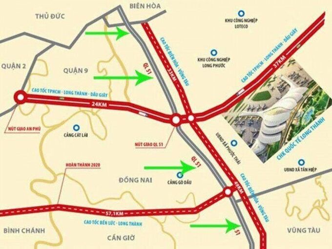Cao tốc Biên Hòa - Vũng Tàu đi qua hai tỉnh Đồng Nai, Bà Rịa - Vũng Tàu