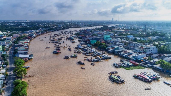 Đồng bằng sông Cửu Long nhìn từ trên cao | Ảnh: MONRE