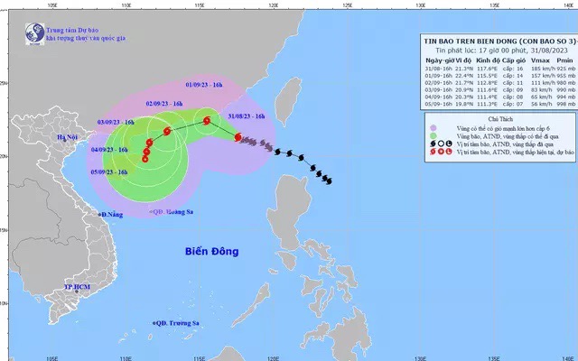Bão Saola. Ảnh: Trung tâm Khí tượng Thủy văn Quốc gia
