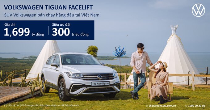 Trong tháng 7, Volkswagen Việt Nam mang đến ưu đãi 100% phí trước bạ cho Tiguan