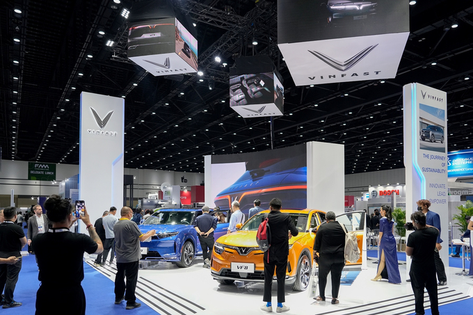 Xe VinFast trưng bày tại triển lãmFuture Mobility Asia 2023