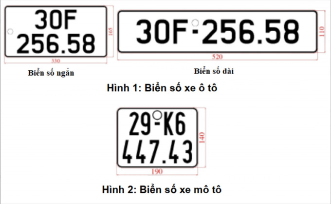Quy chuẩn về biển số xe ô tô và biển số xe mô tô sẽ áp dụng từ ngày 1/1/2025