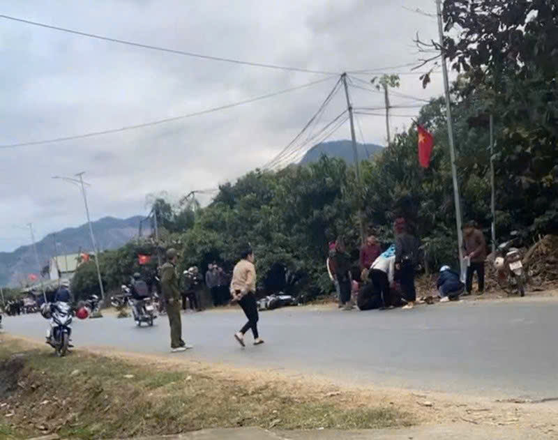 Hiện trường vụ tai nạn khiến hai học sinh thương vong.